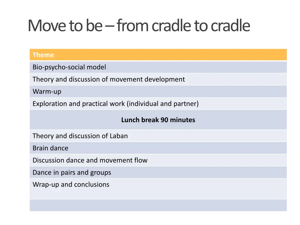 move to be from cradle to cradle