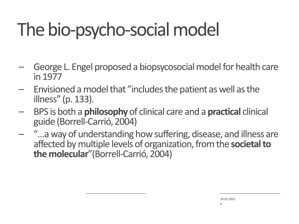 the bio psycho social model