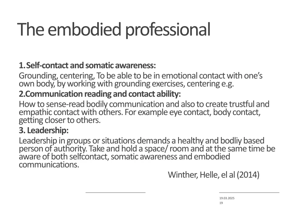 the embodied professional