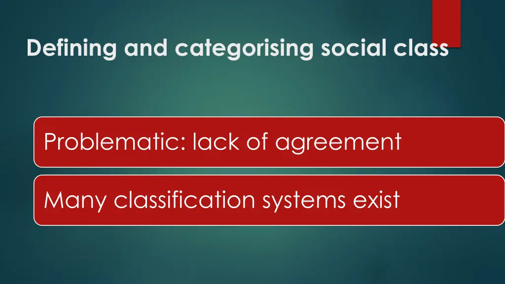 defining and categorising social class