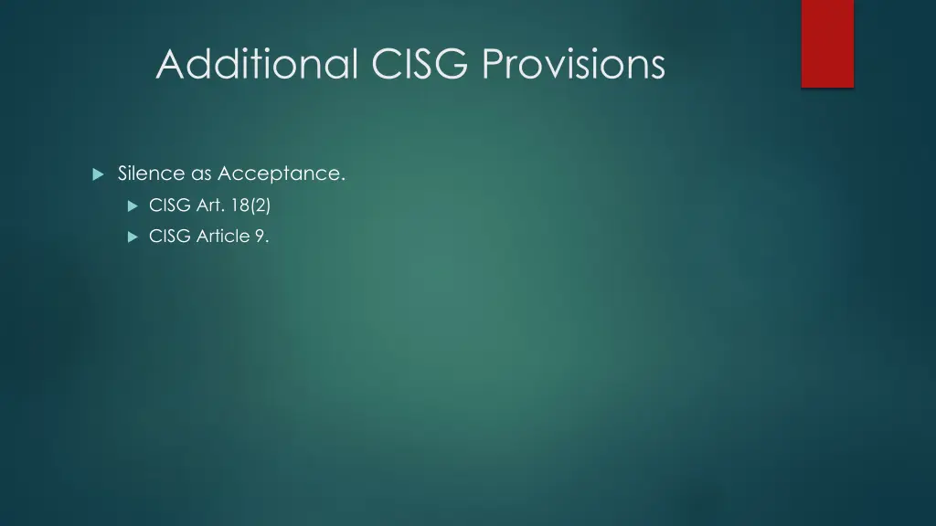 additional cisg provisions