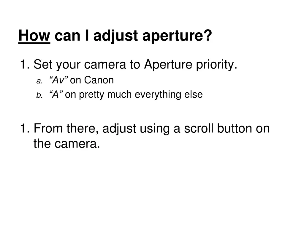 how can i adjust aperture