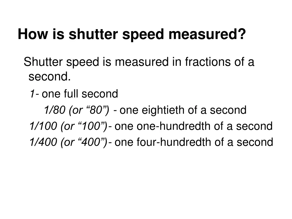 how is shutter speed measured