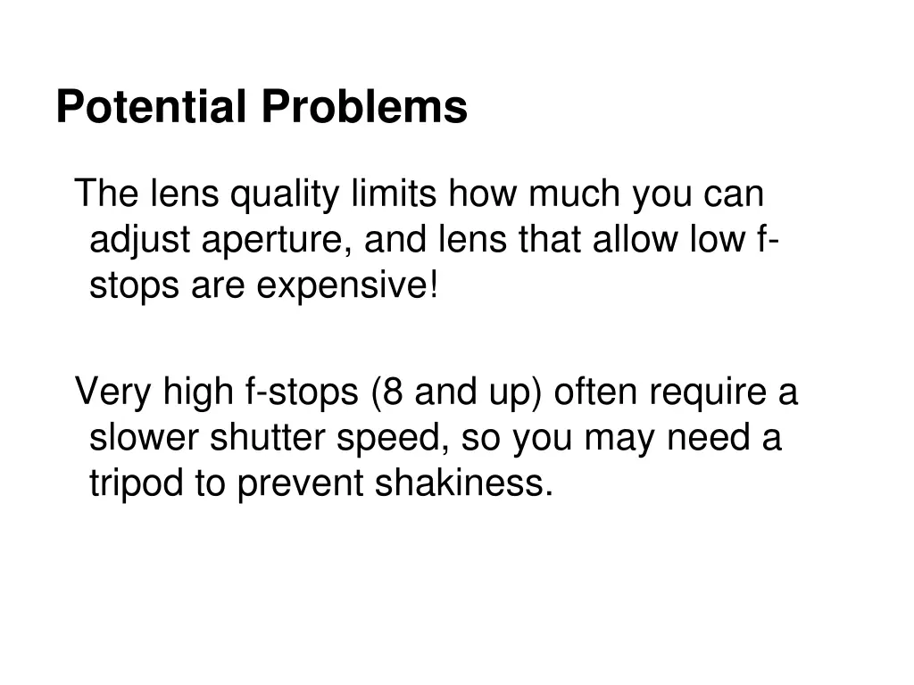 potential problems 2