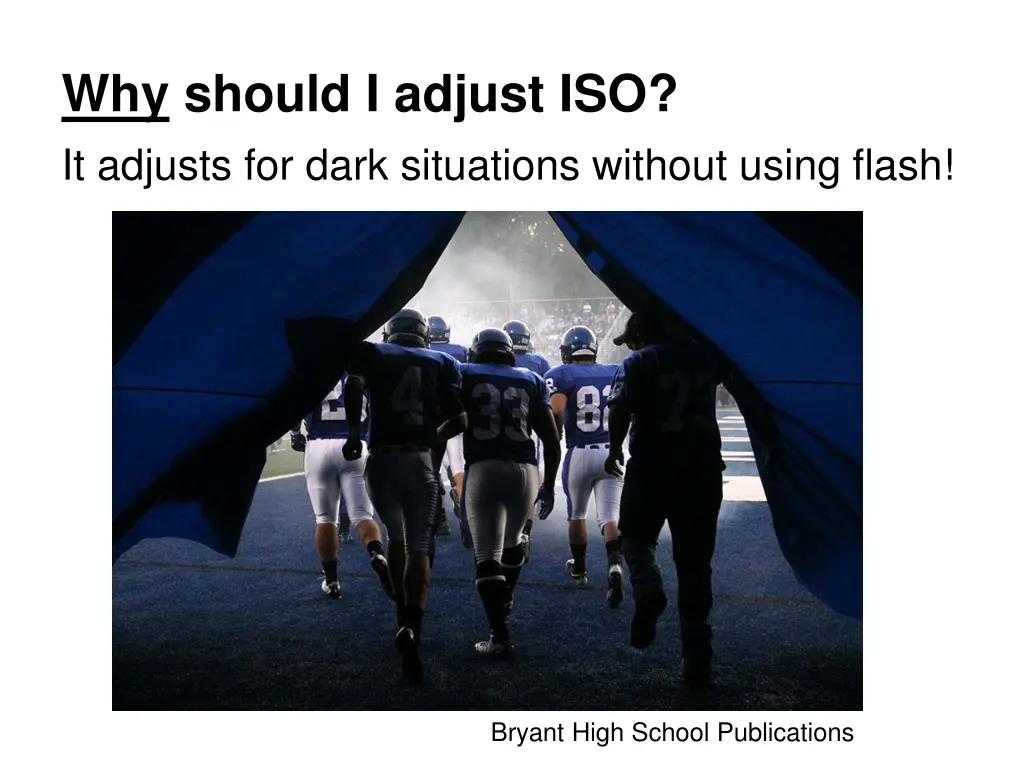 why should i adjust iso it adjusts for dark
