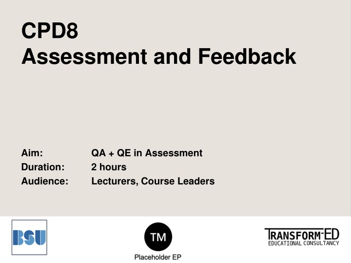 cpd8 assessment and feedback