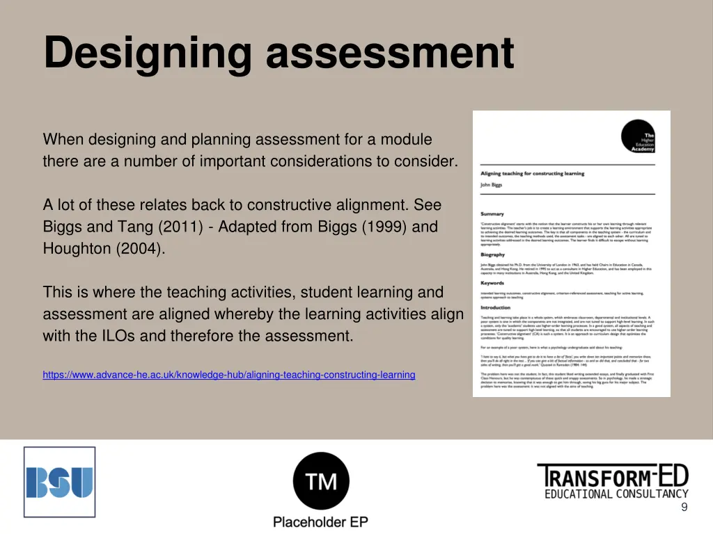 designing assessment
