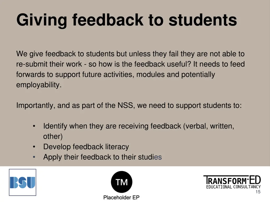giving feedback to students