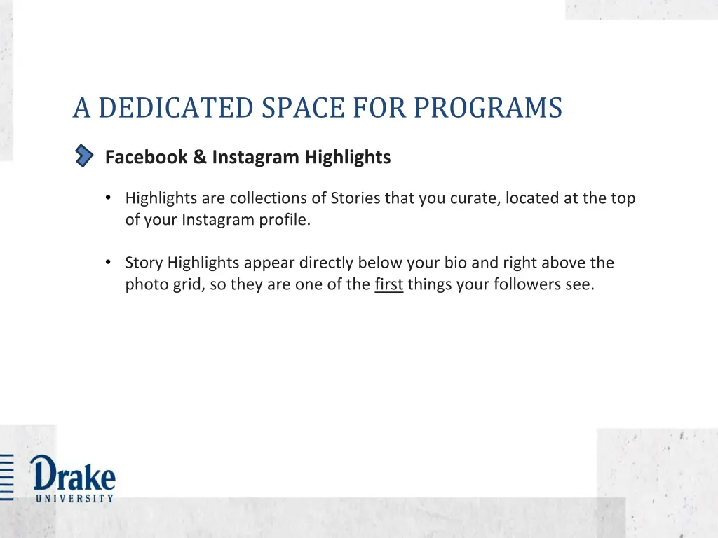 a dedicated space for programs