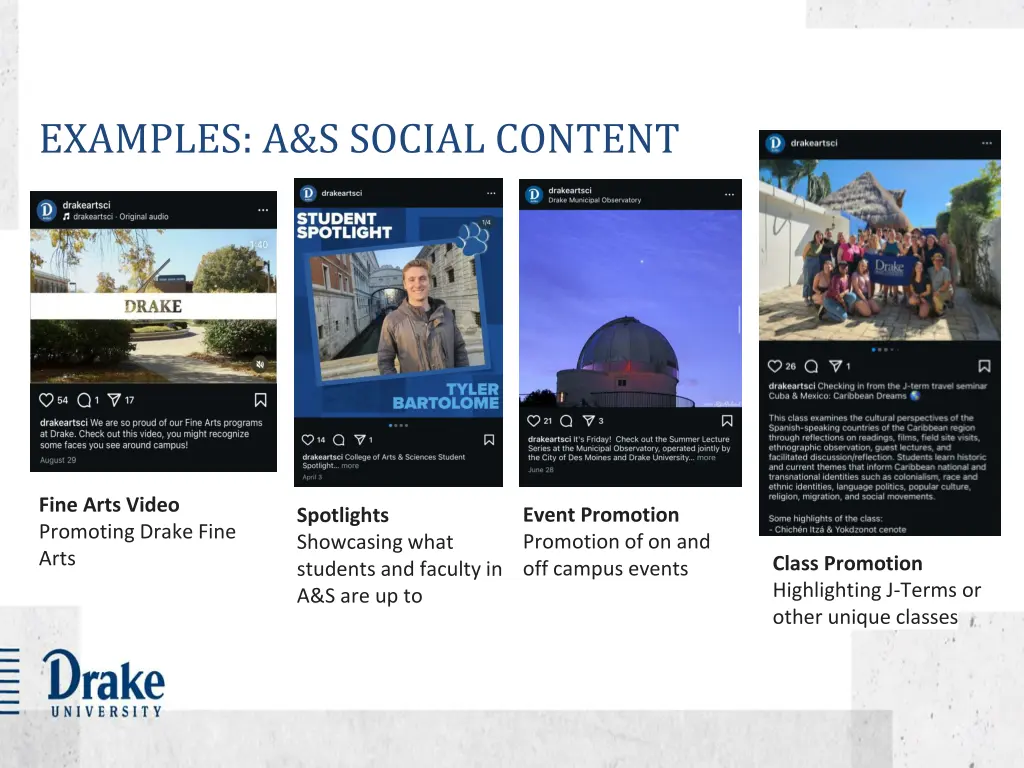 examples a s social content