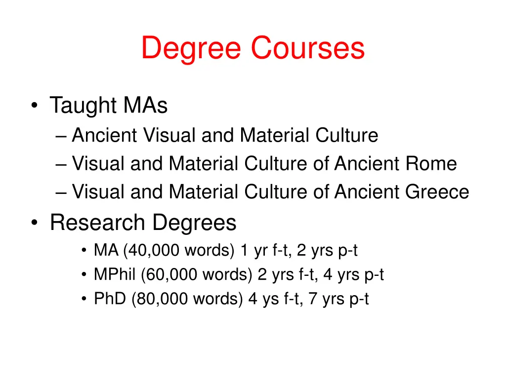 degree courses