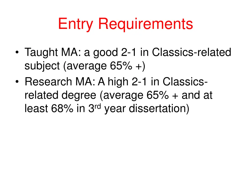 entry requirements