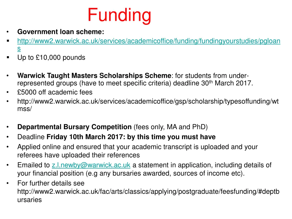 funding