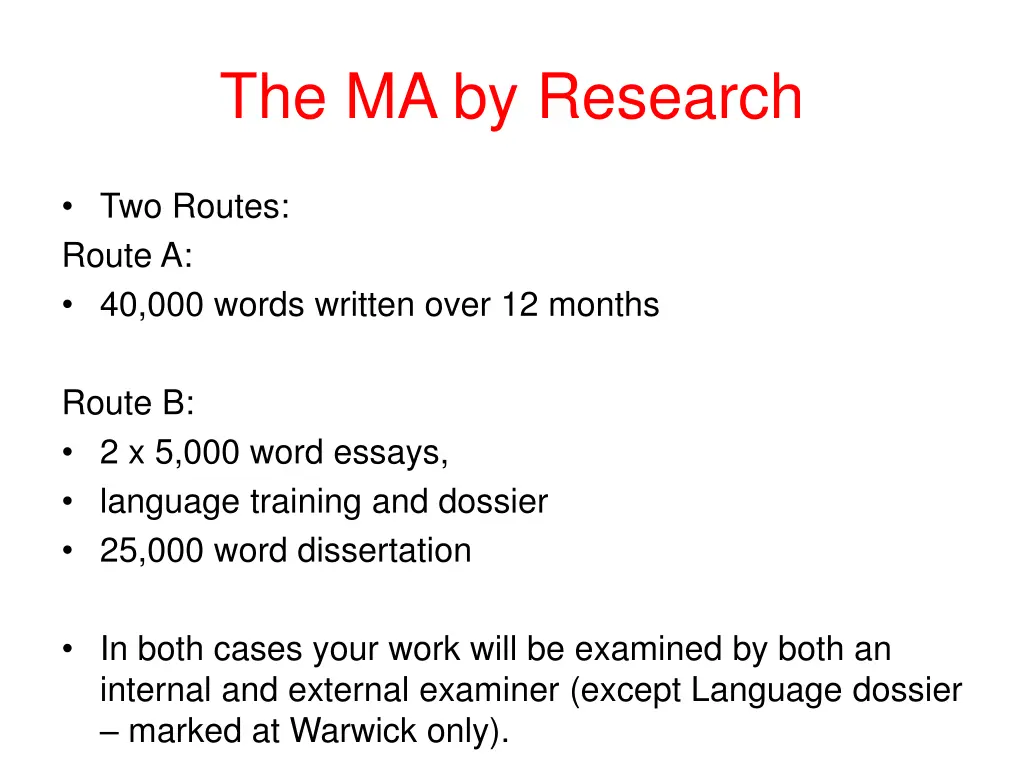 the ma by research