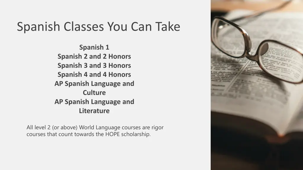 spanish classes you can take