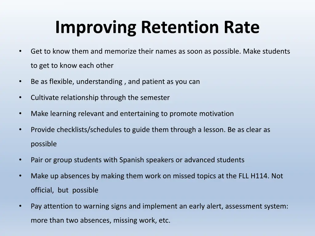 improving retention rate