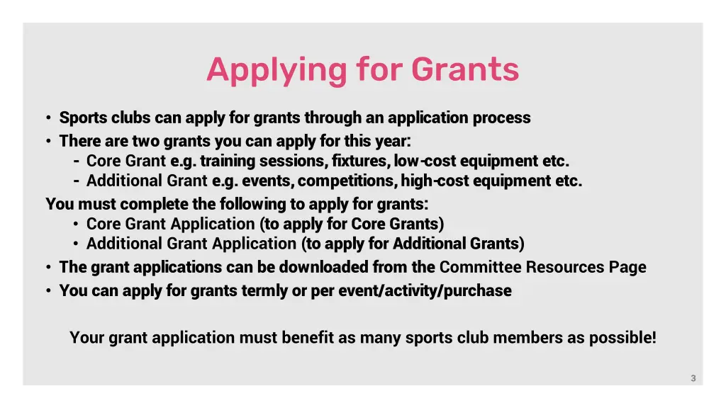 applying for grants