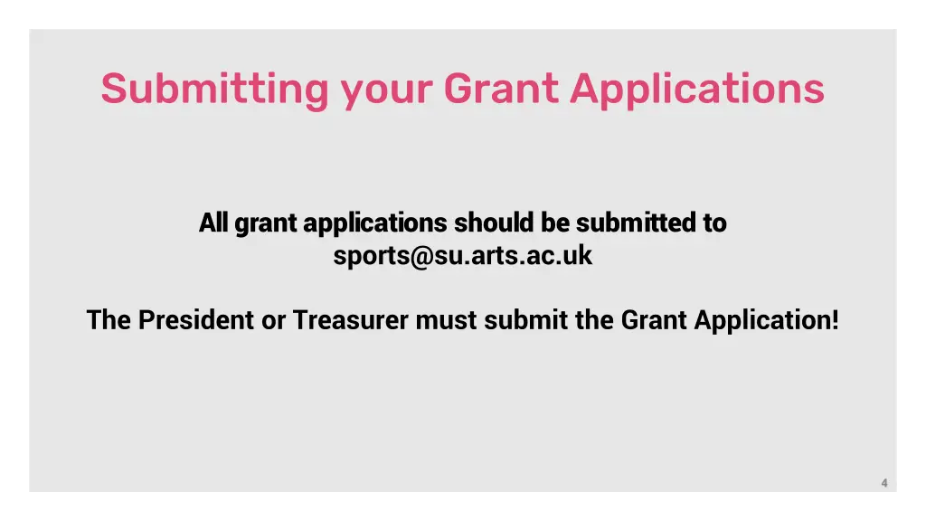 submitting your grant applications