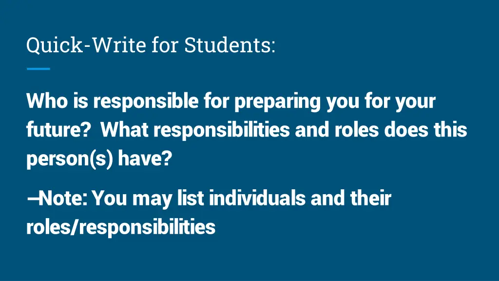 quick write for students