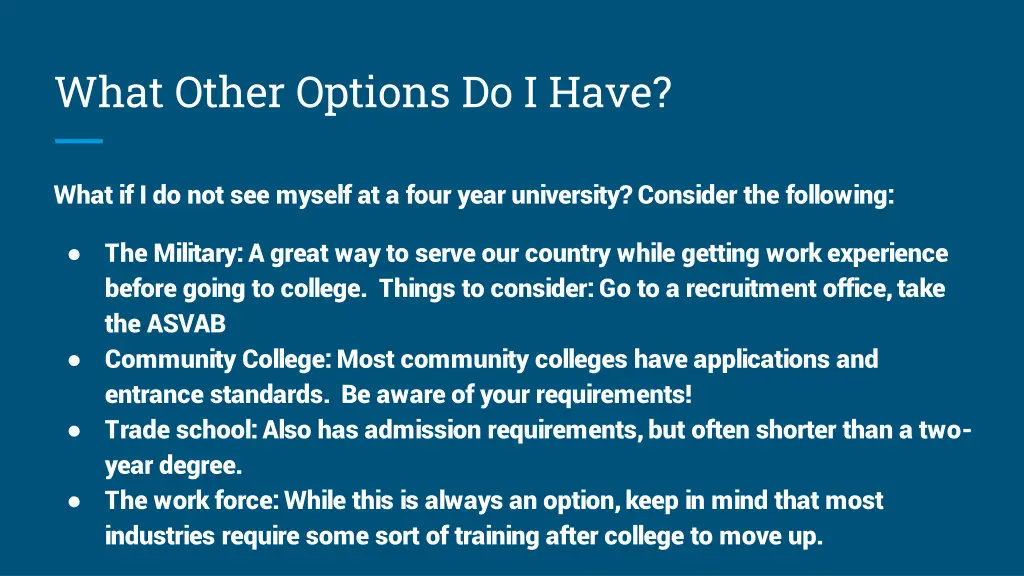 what other options do i have