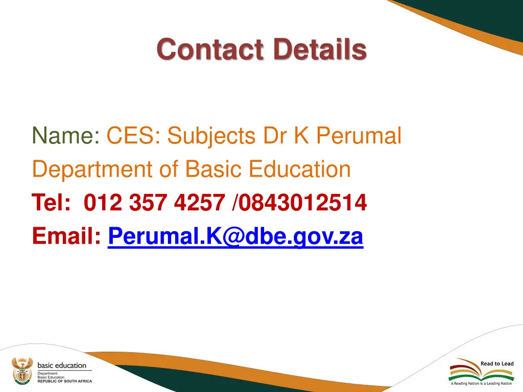 contact details