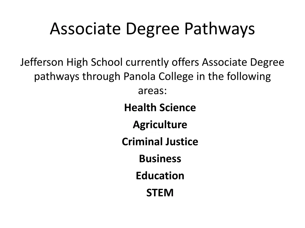 associate degree pathways