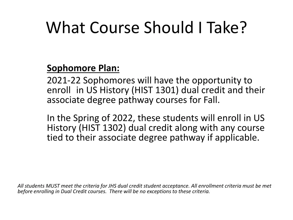 what course should i take 1