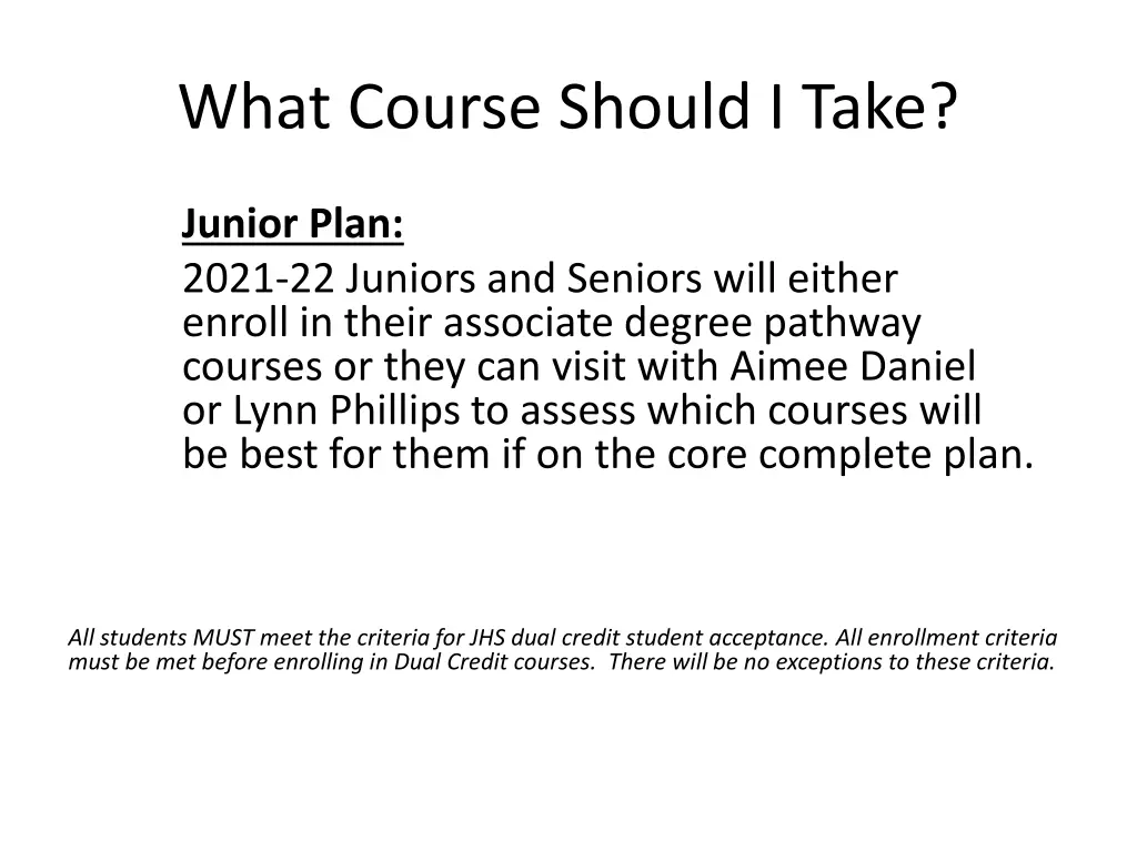 what course should i take 2