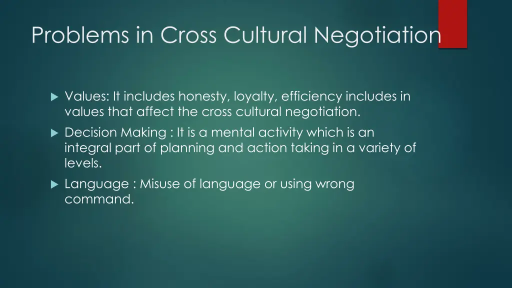 problems in cross cultural negotiation 1