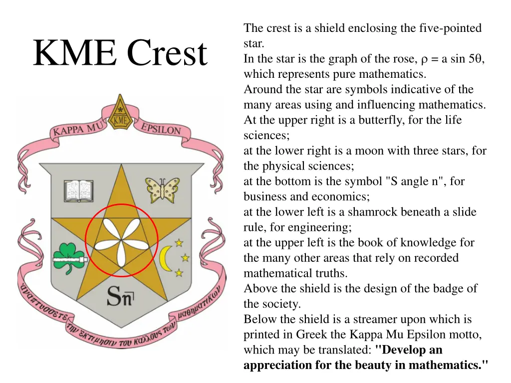 the crest is a shield enclosing the five pointed