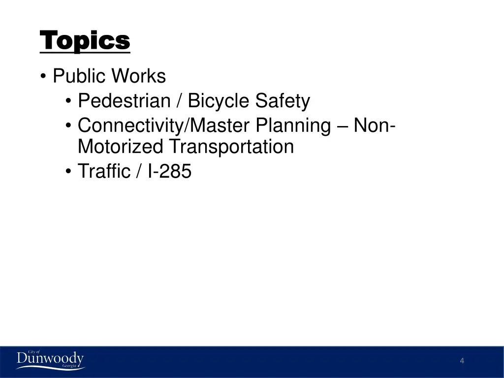 topics topics public works pedestrian bicycle