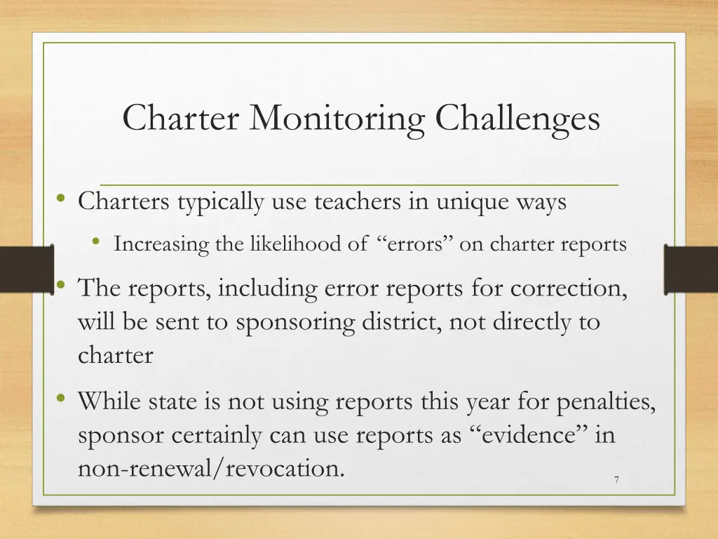 charter monitoring challenges