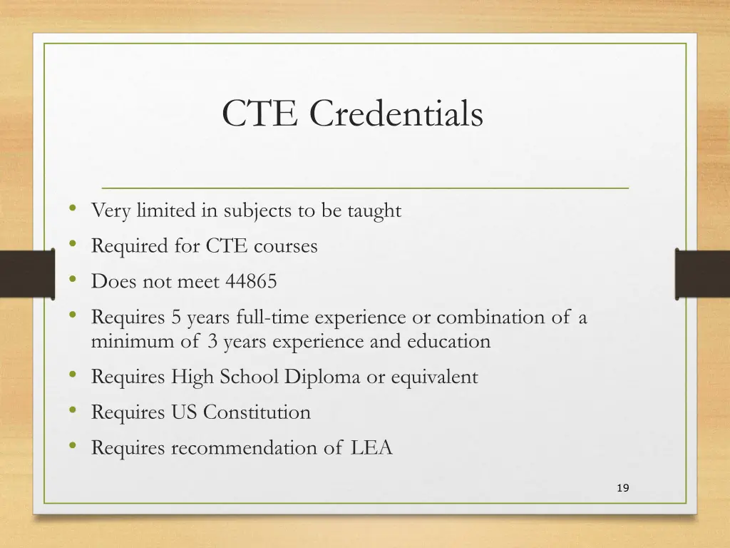 cte credentials