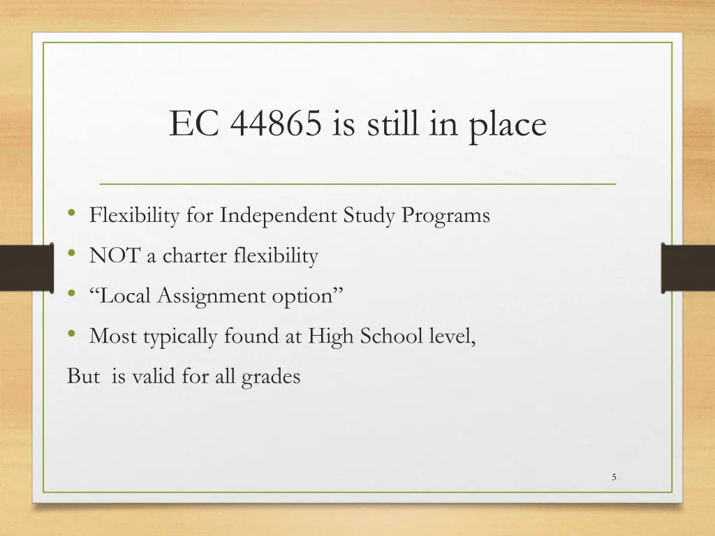 ec 44865 is still in place
