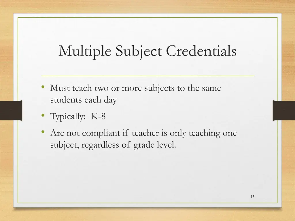 multiple subject credentials