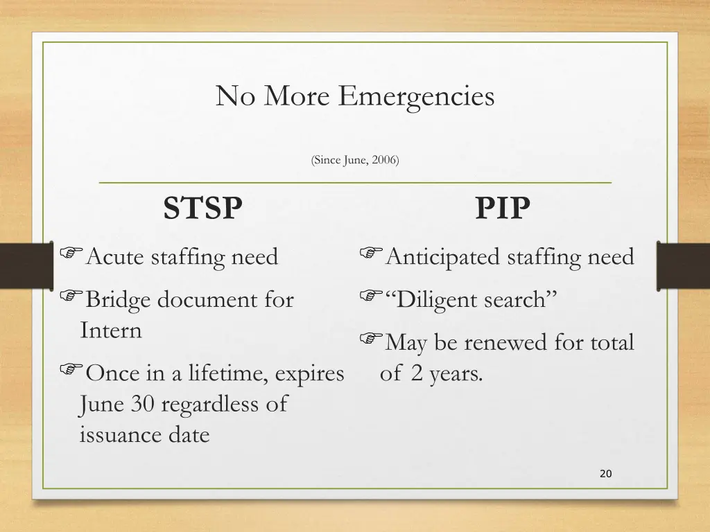 no more emergencies