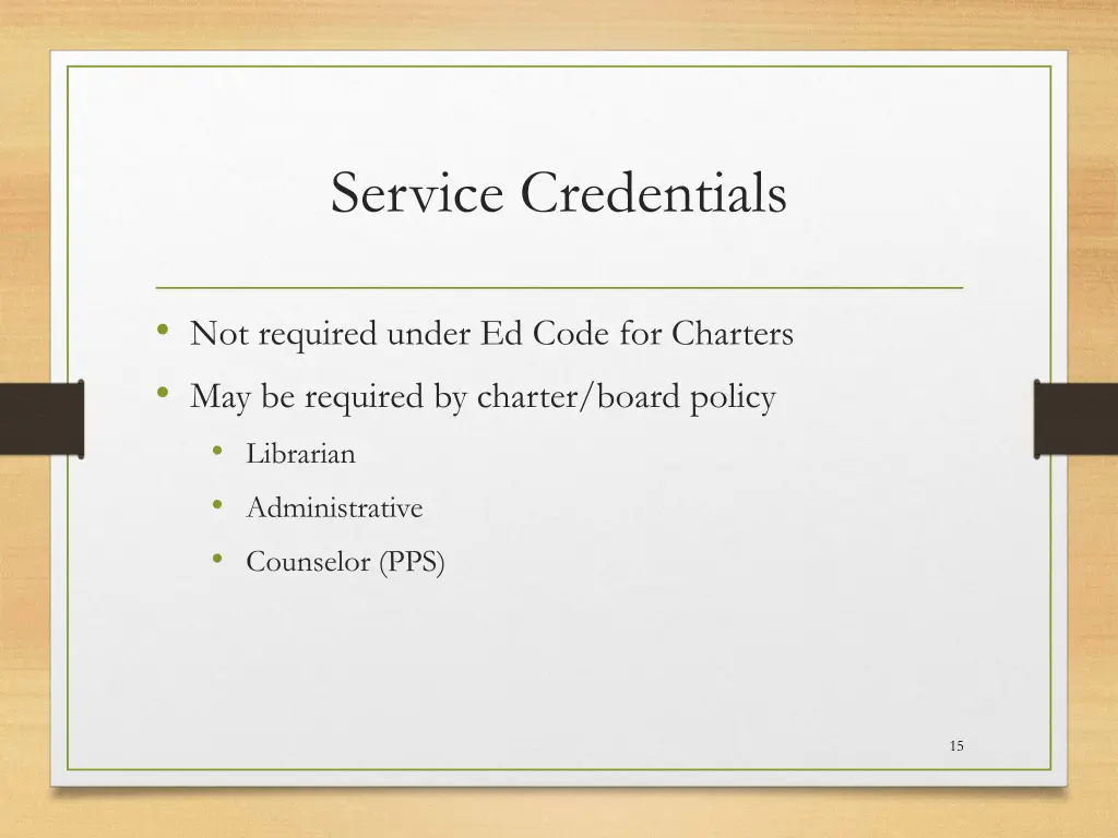 service credentials