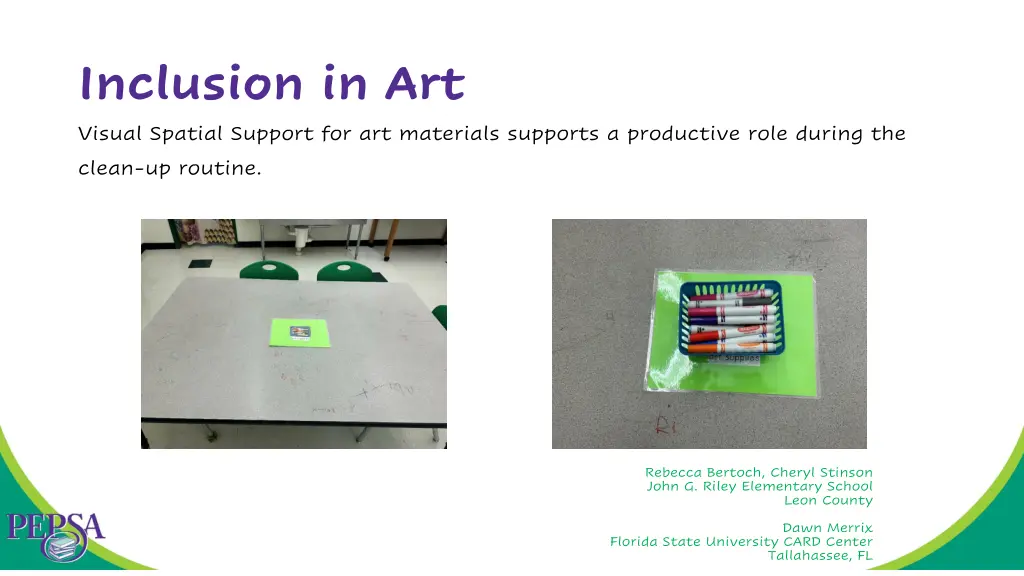 inclusion in art visual spatial support