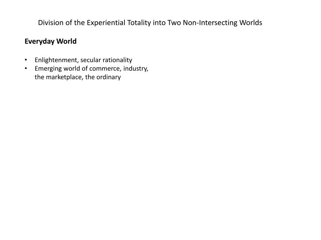 division of the experiential totality into 3