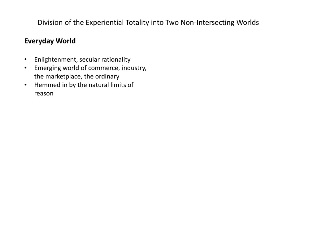 division of the experiential totality into 4