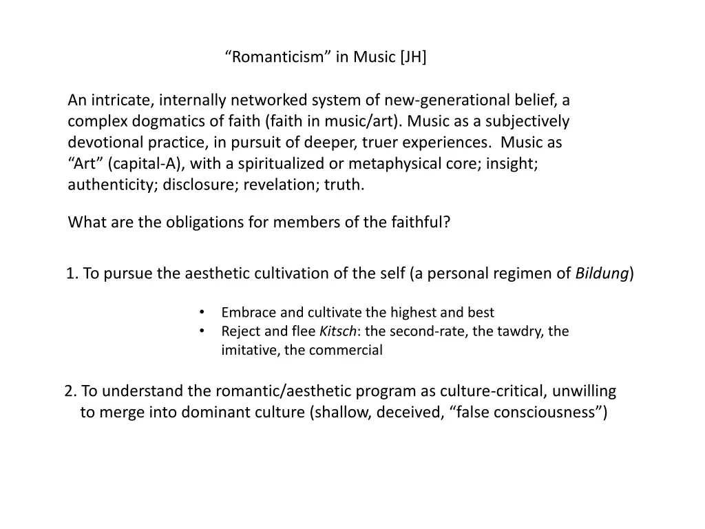 romanticism in music jh 5