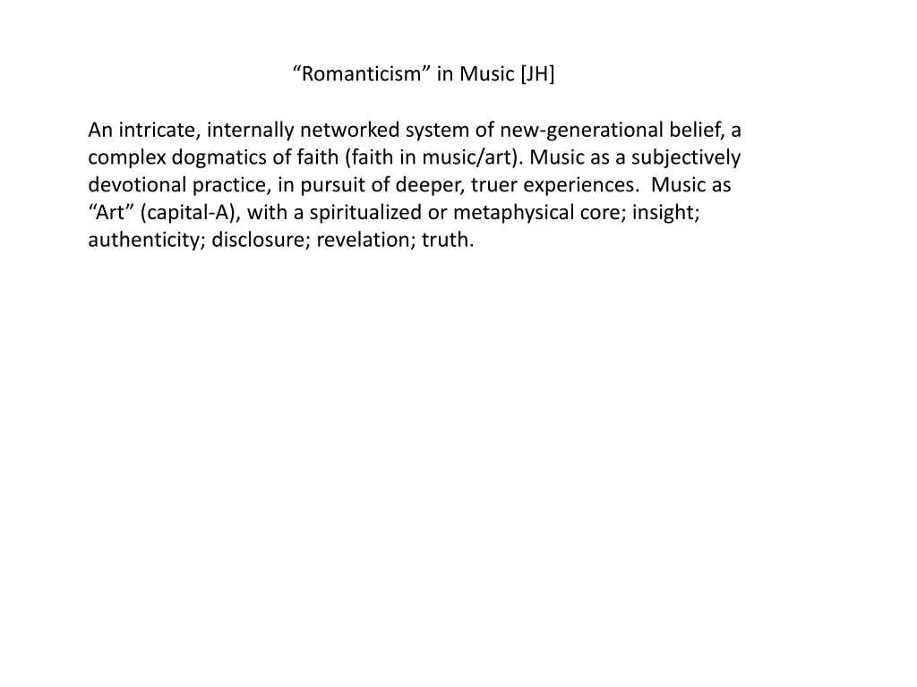 romanticism in music jh