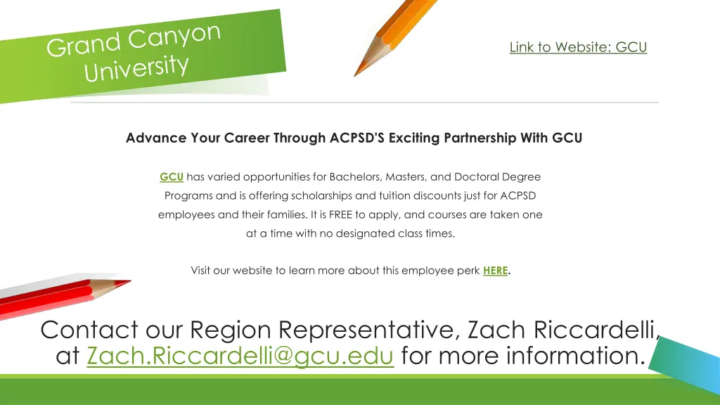 link to website gcu