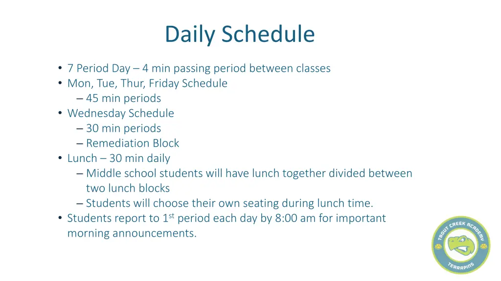 daily schedule