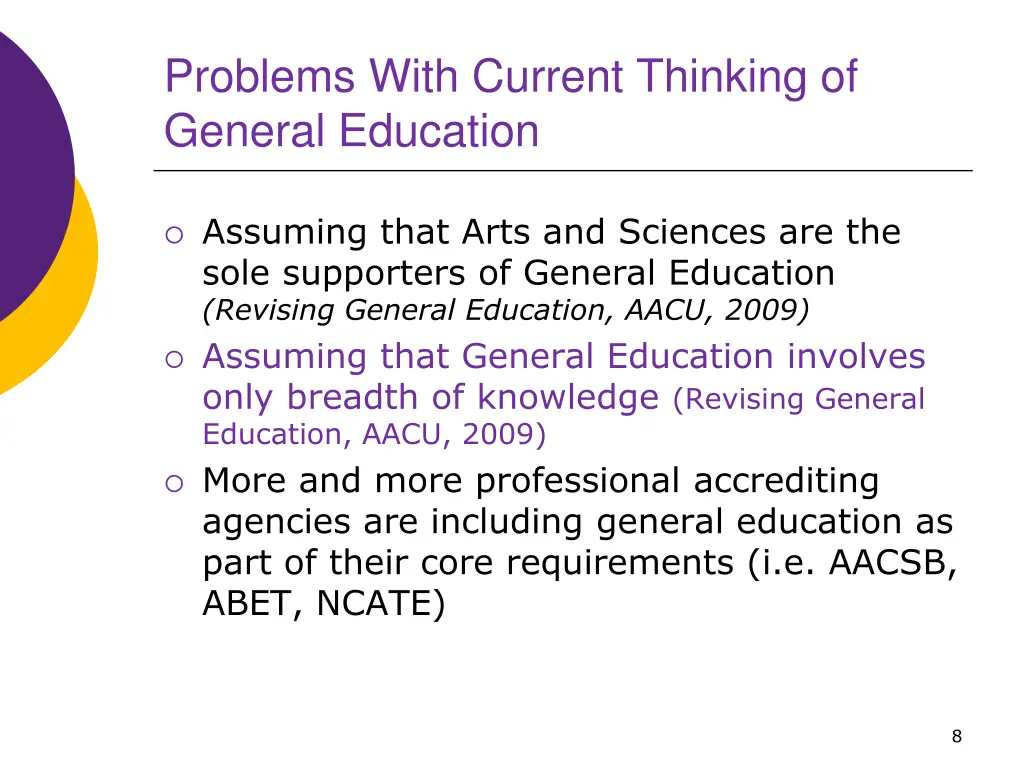 problems with current thinking of general