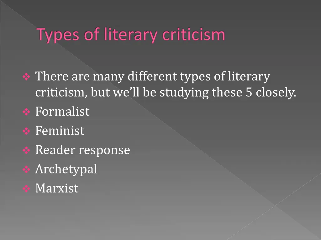types of literary criticism
