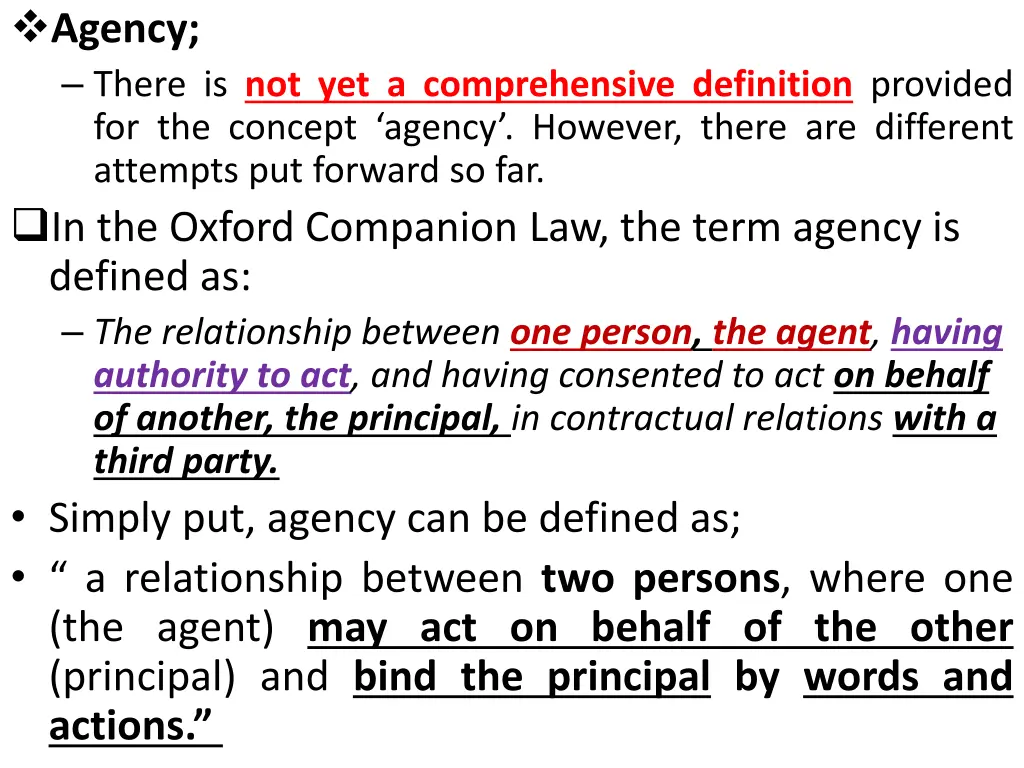 agency there is not yet a comprehensive