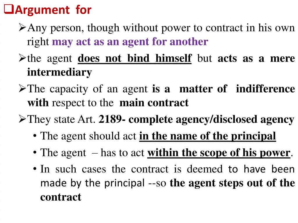 argument for any person though without power