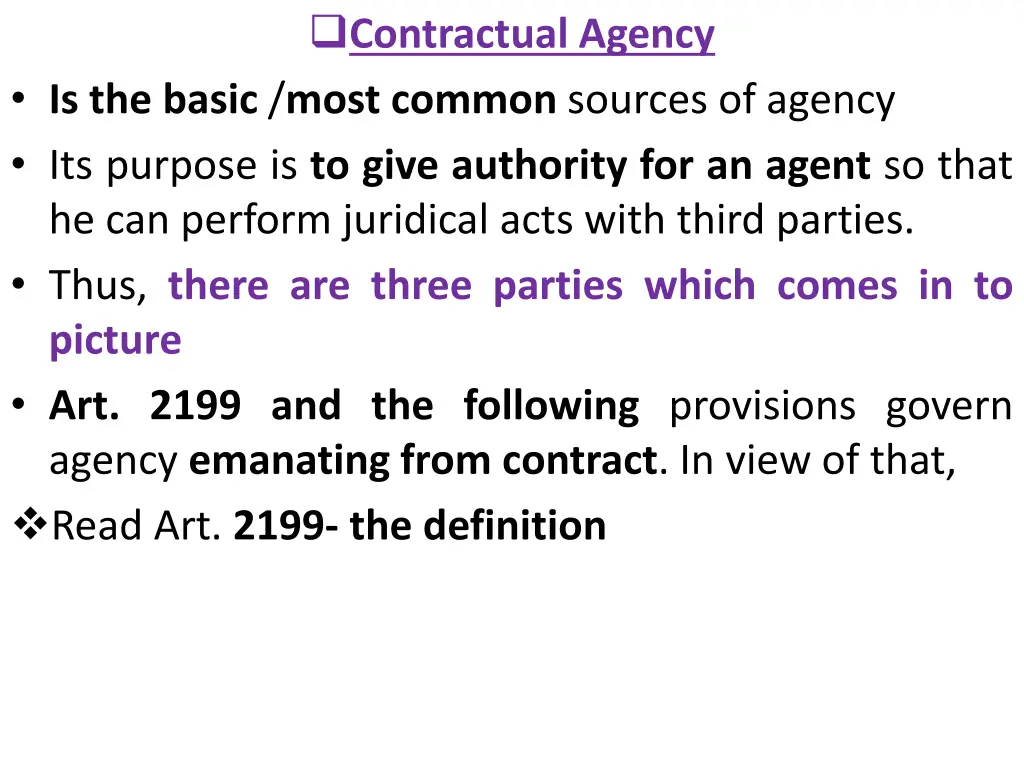 contractual agency