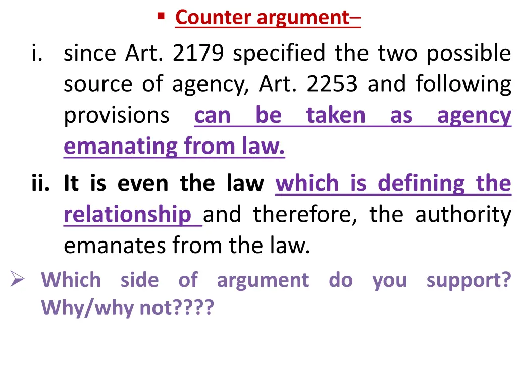 counter argument